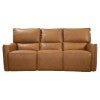 Syricon Leather Electric Recliner Sofa, 3 Seater, Tan