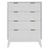Pozsar Acacia Timber 4 Drawer Tallboy, White