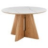 Cypero Ceramic Top Wooden Round Dining Table, 120cm