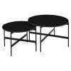 Silvion 2 Piece Wood & Metal Round Nested Coffee Table Set, 70/50cm