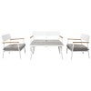 Nords 4 Piece Metal Outdoor Sofa Set, White