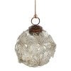 Fleur Beaded Glass Hanging Bauble, Silver