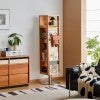 Muko American Cherrywood & Stainless Steel Swivel Display Shelf with Mirror