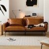 Seth Full Waxed Top Grain Leather Sofa, 2.5 Seater
