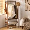 Wexor American Walnut Timber Clothes Rack with Basket Drawers