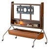 Jovelle American Black Walnut Timber & Stainless Steel Mobile TV Stand