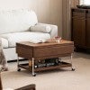 Hybrix American Walnut Timber Extension Top Lift Up Coffee Table, 80/100cm