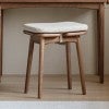 Lorsia American Walnut Timber Stool with Fabric Seat Pad