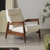 Elov Faux Leather & American Walnut Timber Armchair