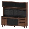 Norstar Sintered Stone Top American Walnut Timber Hutch Cabinet with Pegboard, LED Light & Power Track, 210cm