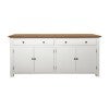 Lucia Timber 4 Door 2 Drawer, 180cm, Natural / Distressed White