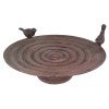 Ripple Cast Iron Bird Bath, Antique Rust
