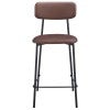 Bailey Leatherette & Metal Counter Stool, Set of 2, Chocolate / Black
