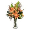 Alinta Real Touch Artificial Lily Mixed Arrangement in Glass Vase, 82cm