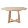 Sloan Commercial Grade Timber Round Dining Table, 150cm, Natural