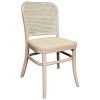 Aubres Commercial Grade Beech Timber & Rattan Dining Chair, Rattan Seat, Natural