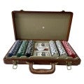 Tess Poker Set with Leather Storage Case, Tan