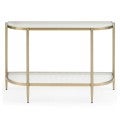 Gatsby Fluted Glass & Metal Console Table, 110cm, Gold