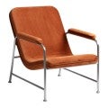 Milo Velvet Fabric & Stainless Steel Armchair, Rust