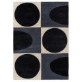 Orla Kiely Spot Square Hand Tufted Designer Wool Rug, 180x120cm, Blue / Navy