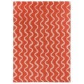 Scion Ribbon Hand Tufted Designer Wool Rug, 120x180cm, Coral