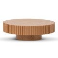 Villeda Wooden Round Coffee Table, 100cm, Natural
