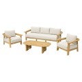 Aroha 4 Piece Acacia Timber Outdoor Lounge Set