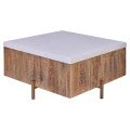Formia Marble Top Square Coffee Table, 80cm, White / Natural