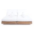 Bora Teak Timber Double Outdoor Sun Lounger