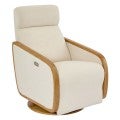 Seaford Fabric & Ashwood Timber Electric Recliner Armchair