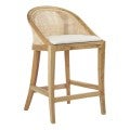 Beau Mindi Wood & Rattan Counter Stool