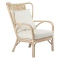 Duke Rattan Wingback Armchair, White Wash