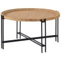 Bella Fir Timber Topped Metal Round Coffee Table, 80cm