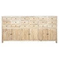 Sheraton Tomes Timber 6 Door 18 Drawer Chemist Cabinet, 220cm, Distressed Natural