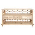 Sheraton Lattice Timber 3 Drawer Console Table, 160cm, Distressed Natural