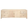 Sheraton Tomes Timber 2 Door 4 Drawer TV Unit, 180cm, Distressed Natural