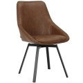 Nemo Commercial Grade Faux Leather Swivel Dining Chair, Tan