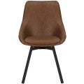 Nemo Commercial Grade Faux Leather Swivel Dining Chair, Tan