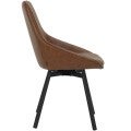 Nemo Commercial Grade Faux Leather Swivel Dining Chair, Tan