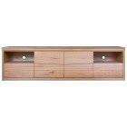 Irsia Tasmanian Oak Timber 4Door 4 Drawer Buffet Table, 200cm