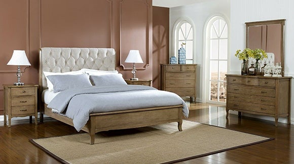 Iberia Solid Timber Upholstered Bedhead Bedroom Set