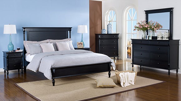 Ozark Solid Timber Black Bedroom Set