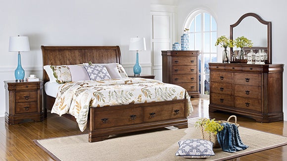 Clermont Solid Timber Sleigh Bedroom Set