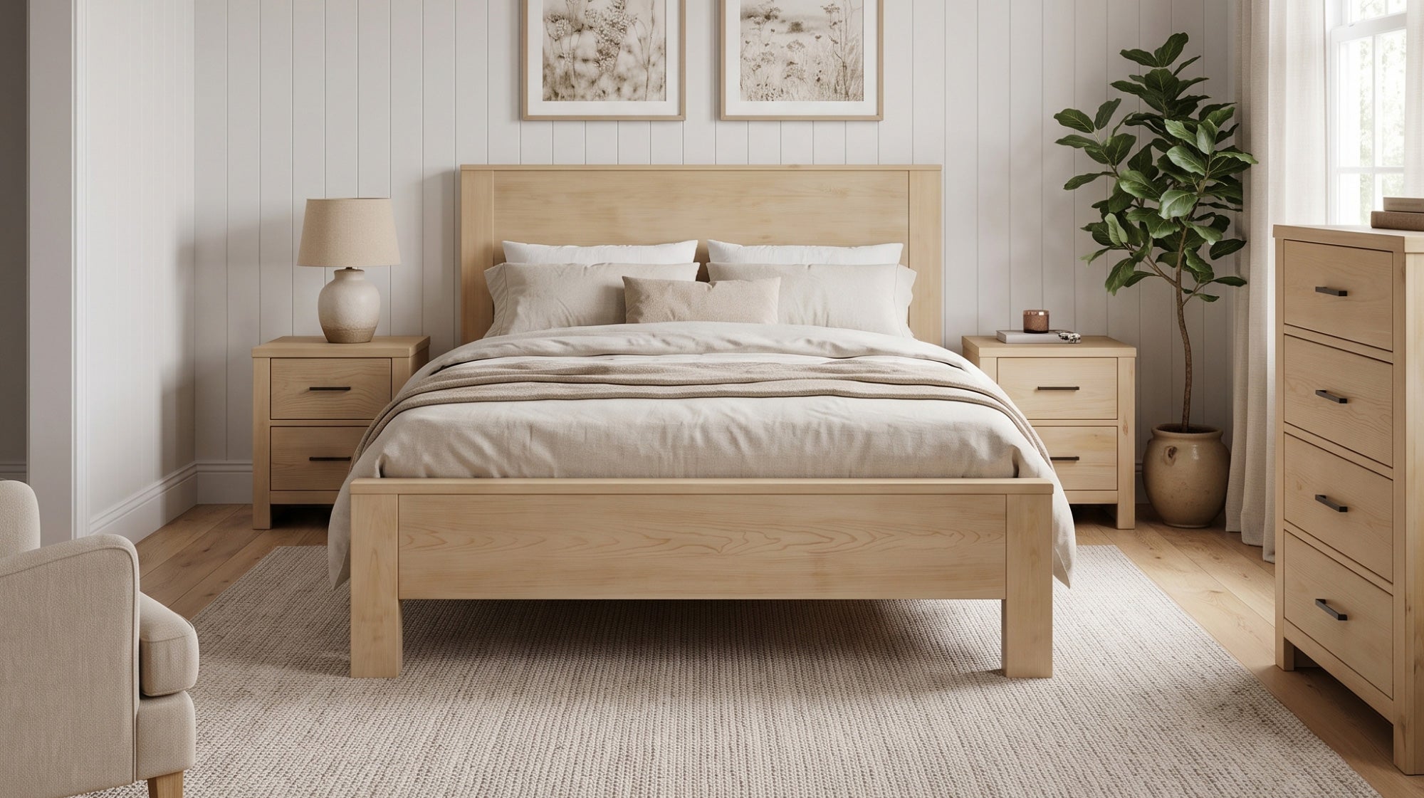 Dunoon Pine Timber Contemporary Bedroom Furniture Collection