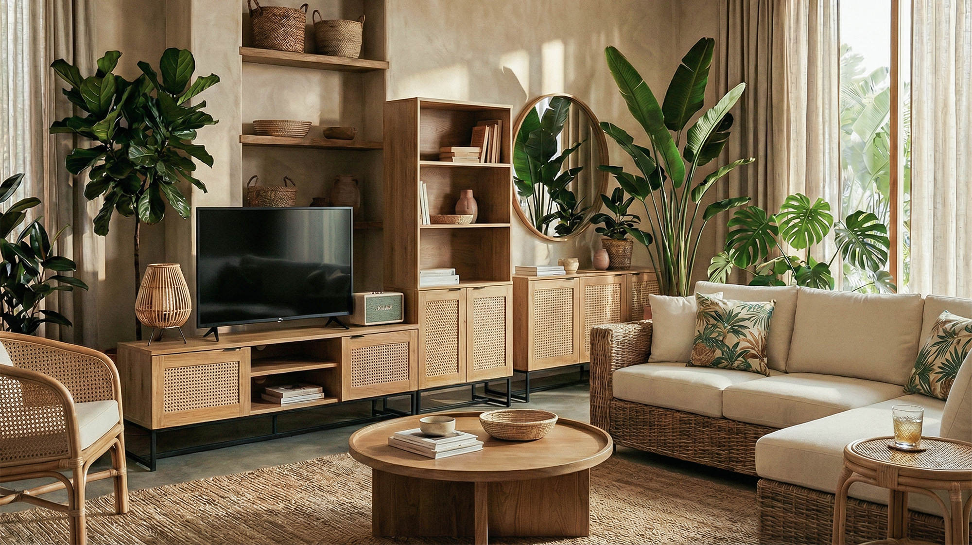 Debora Wooden Rattan Essentials