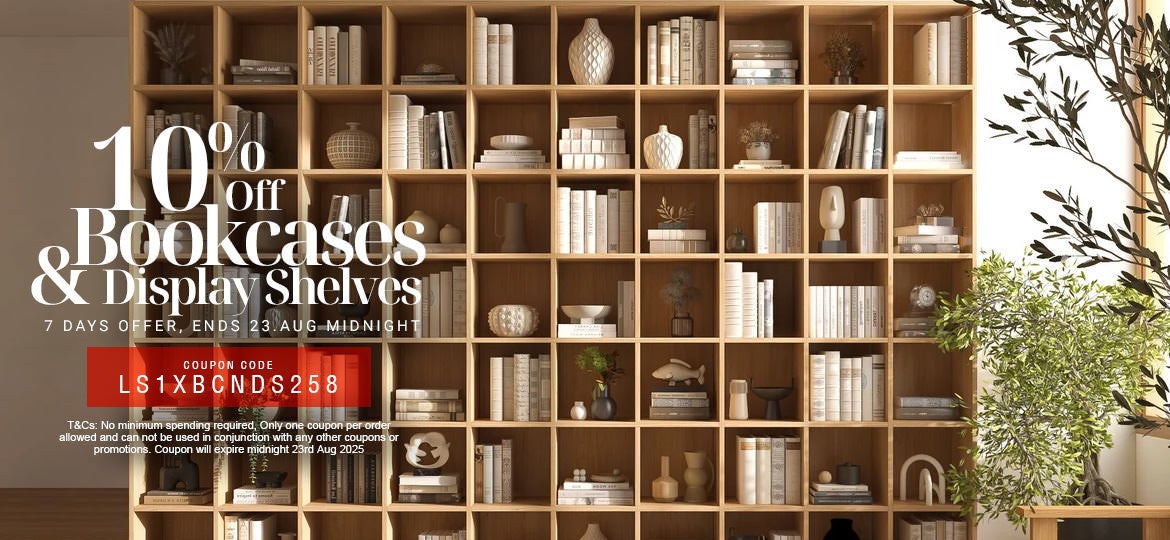 10% Off Bookcases & Display Shelves