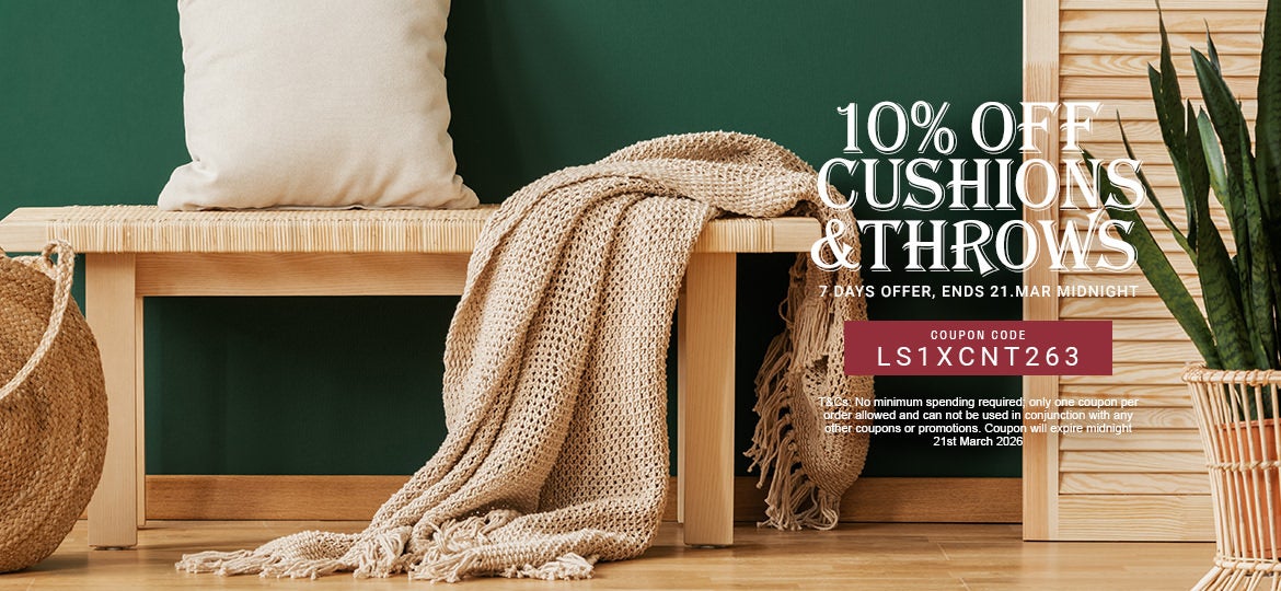 10% Off Cushions & Throws